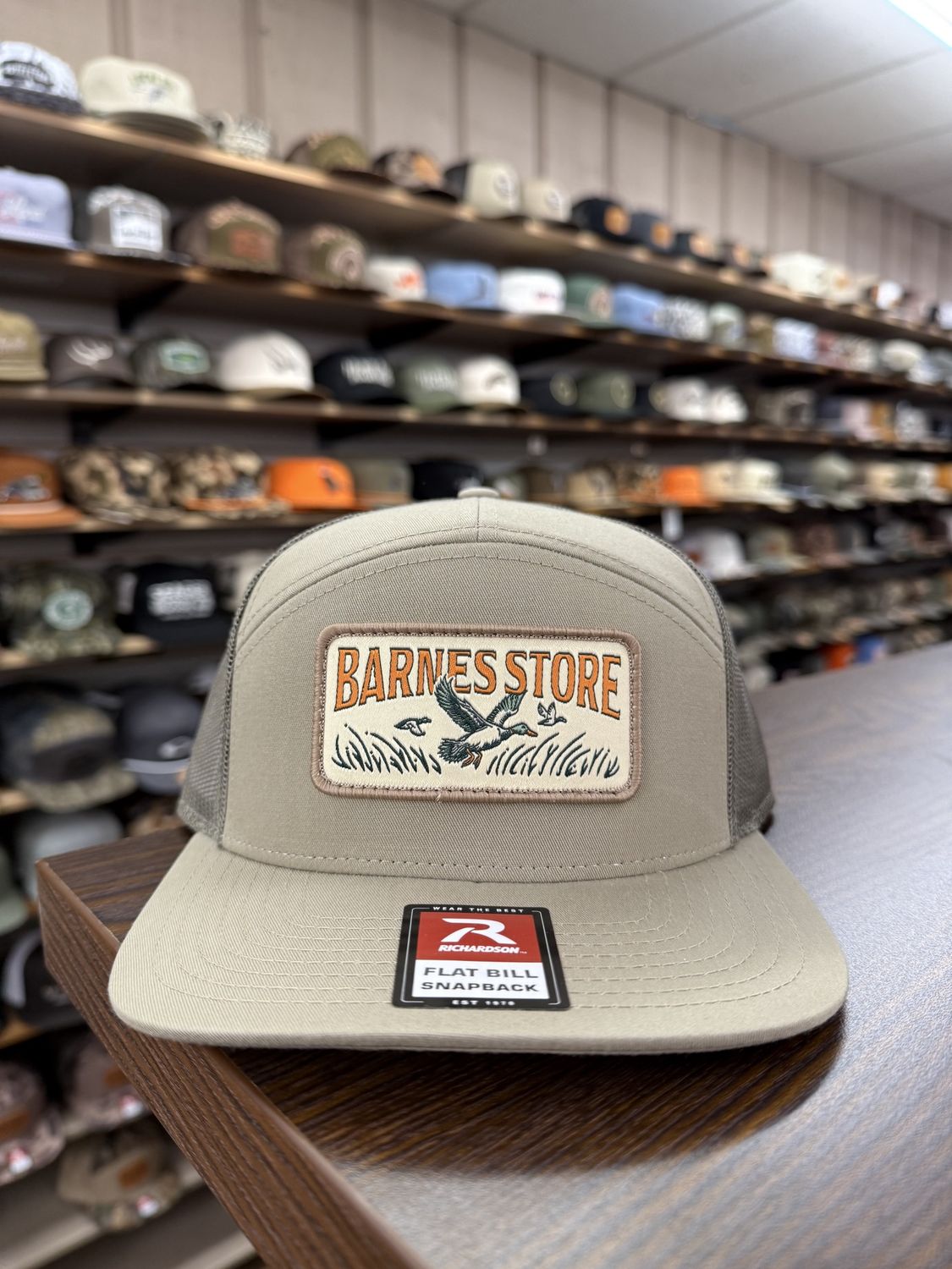 Barnes Woven Patch 7-Panel Hat - Khaki/Loden
