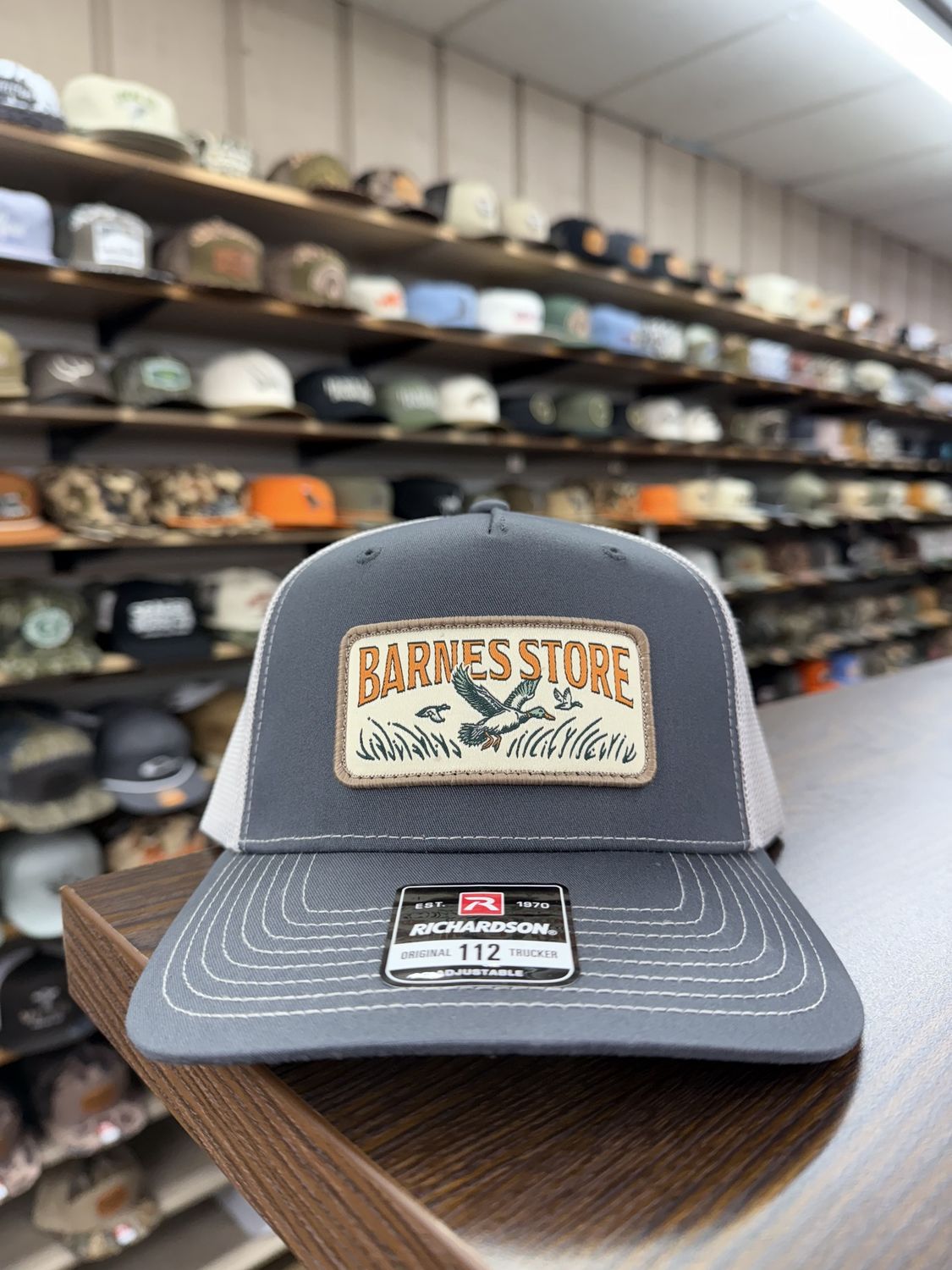 Barnes Woven Patch Hi Pro Trucker Hat - Charcoal