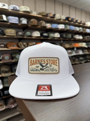 Barnes Woven Patch 7-Panel Hat - White