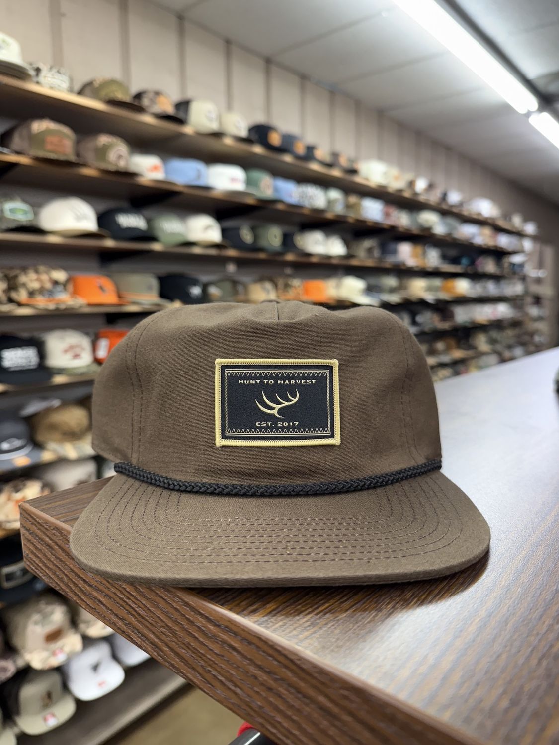 Dark Brown Woven Patch Hat