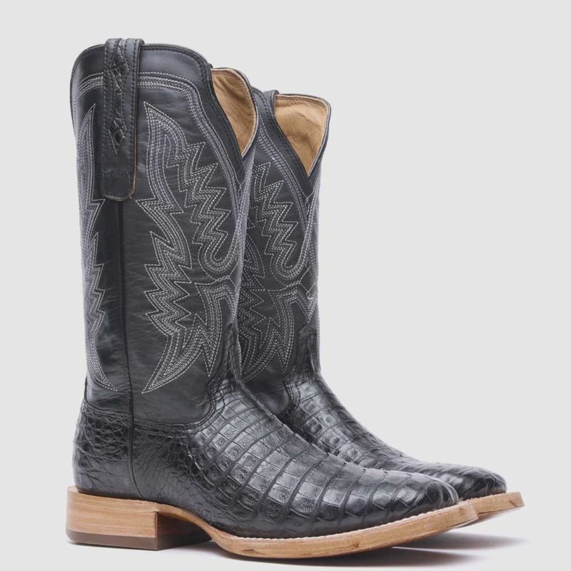 PRCA Collection Caiman Boots - Black Stallion, Size: 9, Width: M