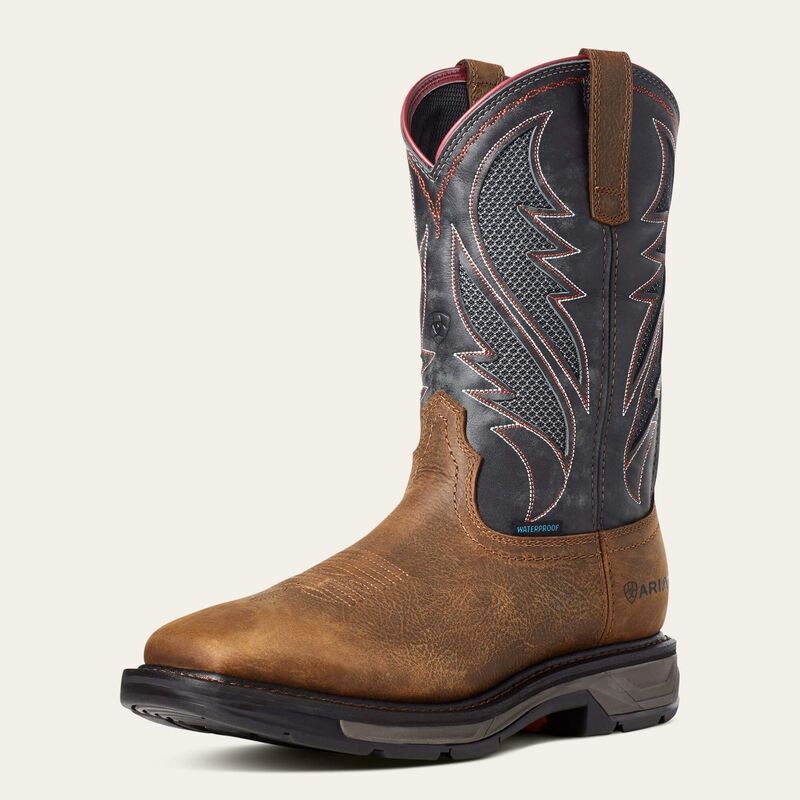 Rye Brown WorkHog XT VentTEK Waterproof Work Boot, Size: 8, Width: D