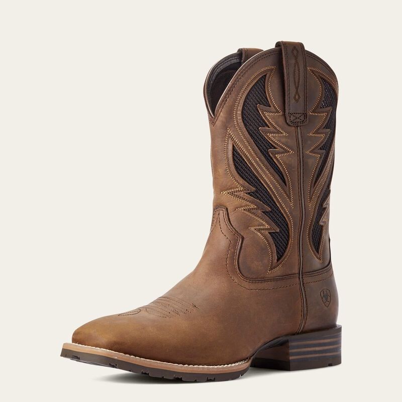 Distressed Tan Hybrid VentTEK Western Boot, Size: 9, Width: EE