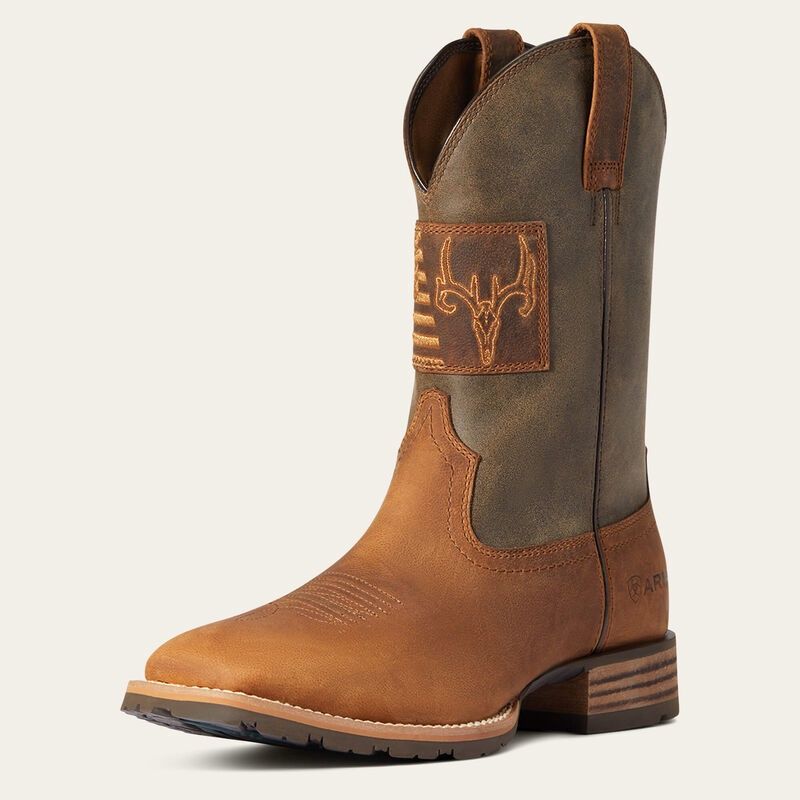 Casper Brown Hybrid Patriot Country Western Boot, Size: 8, Width: D