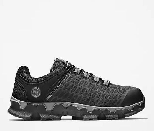 Men's Black/Gray Powertrain Sport Alloy Toe Work Sneaker, Size: 7, Width: M