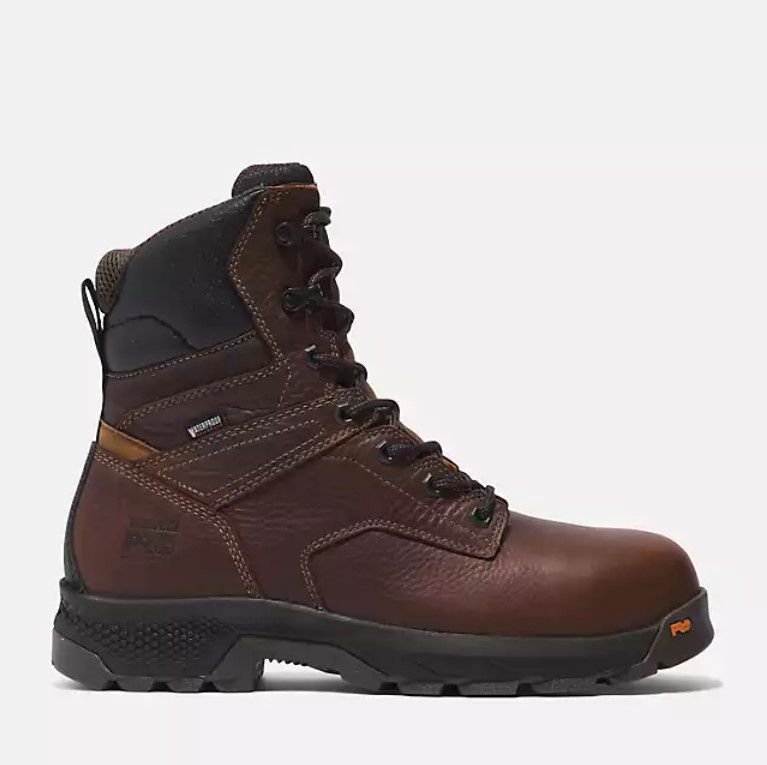 Men's 8" Brown Titan EV  Waterproof Composite Toe Boot, Size: 7, Width: M
