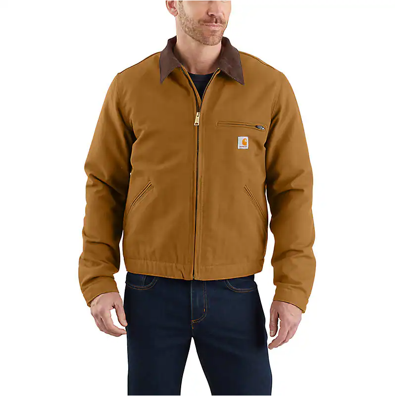 Men's Blanket Lined Washed Duck Detroit Jacket - Carhartt Brown