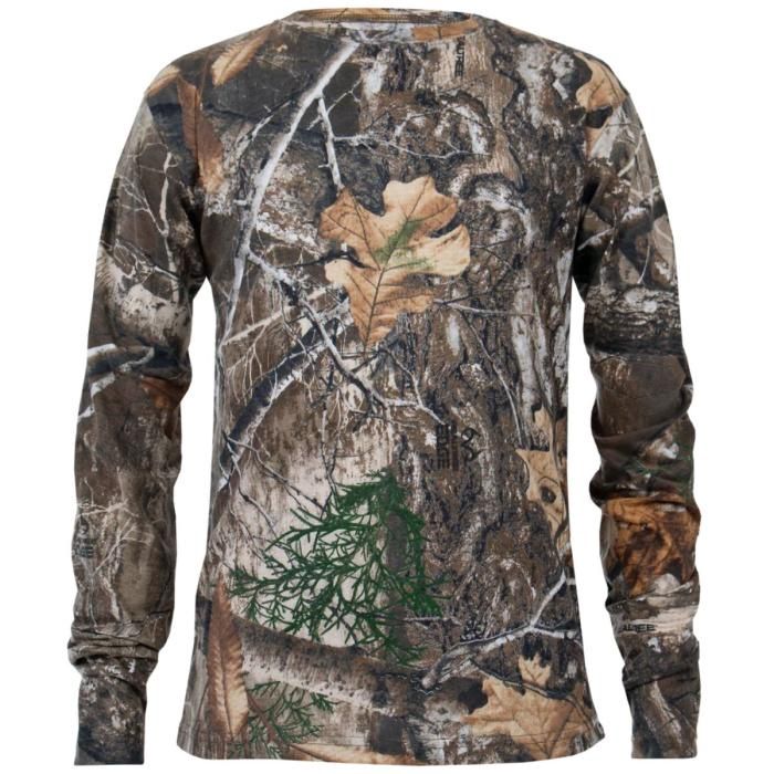 Youth Bear Cave LS T Shirt, Color: Realtree Edge, Size: SML