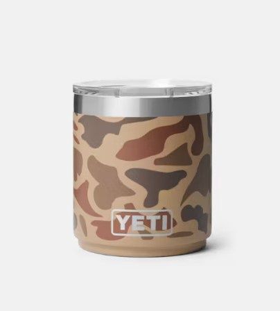 Rambler 10oz Lowball w/ Magslider Lid, Color: Wetlands Camo