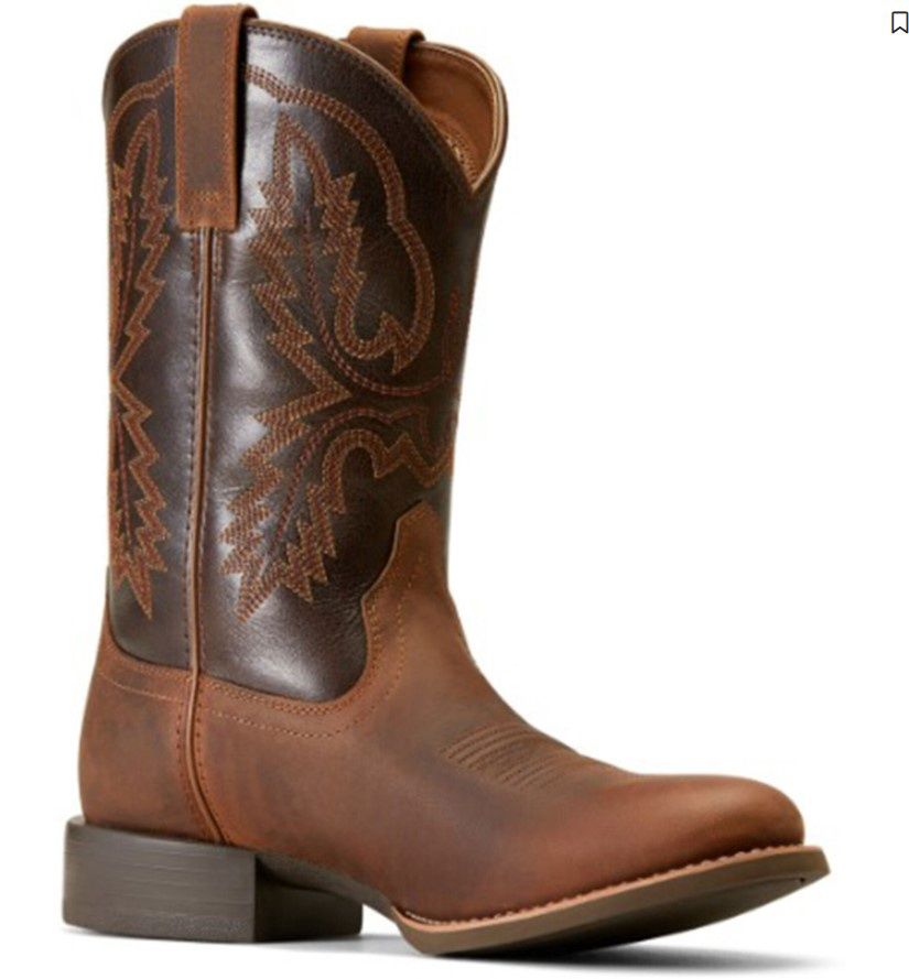 Men's Sport Stratten Western Boots - Sorrel Crunch/Brown, Size: 8, Width: D