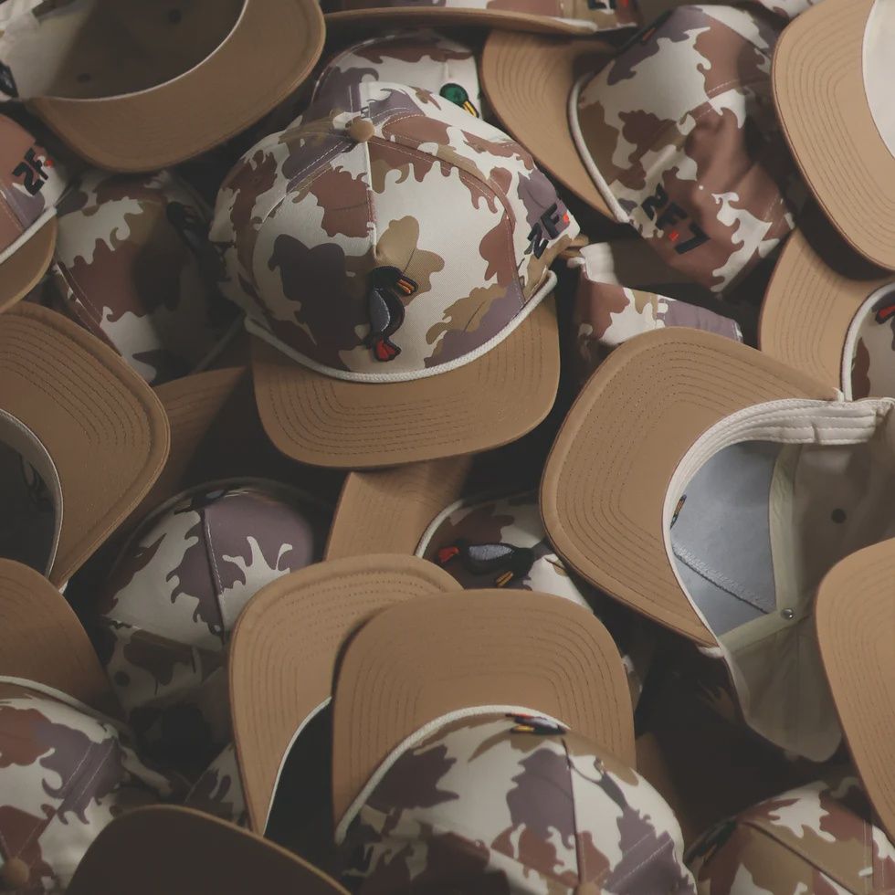Duck Snapback Rope Hat - Brown Leaf Camo