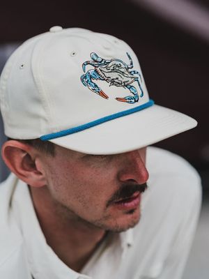 Blue Crab Rope Hat - Ivory