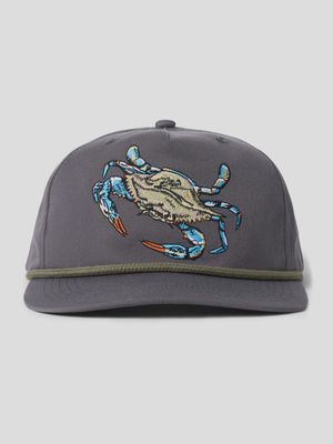 Blue Crab Rope Hat - Charcoal