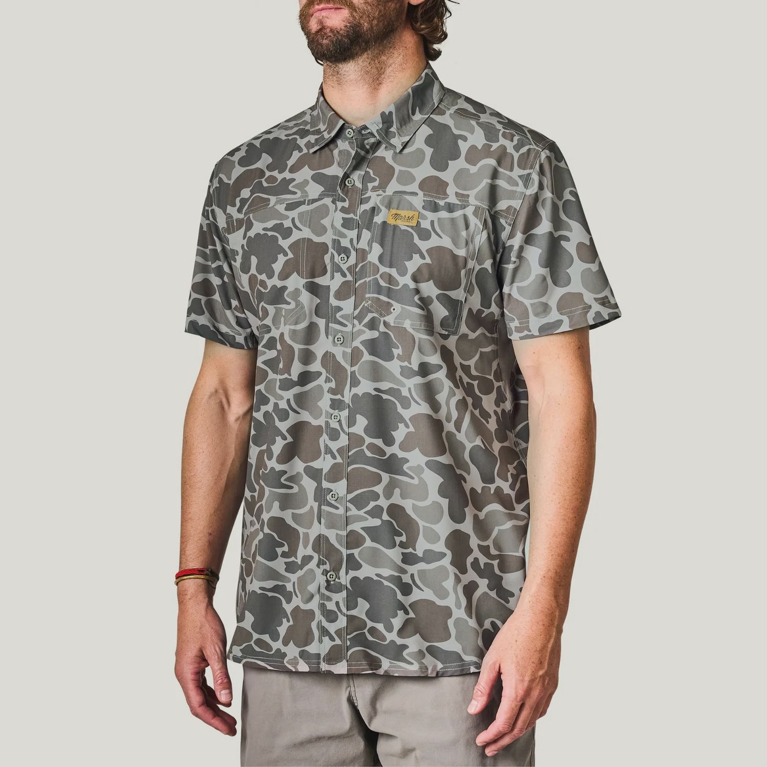 Lenwood Hagood Short Sleeve Shirt, Color: DGMC-Dark Green Mallard Camo, Size: MED