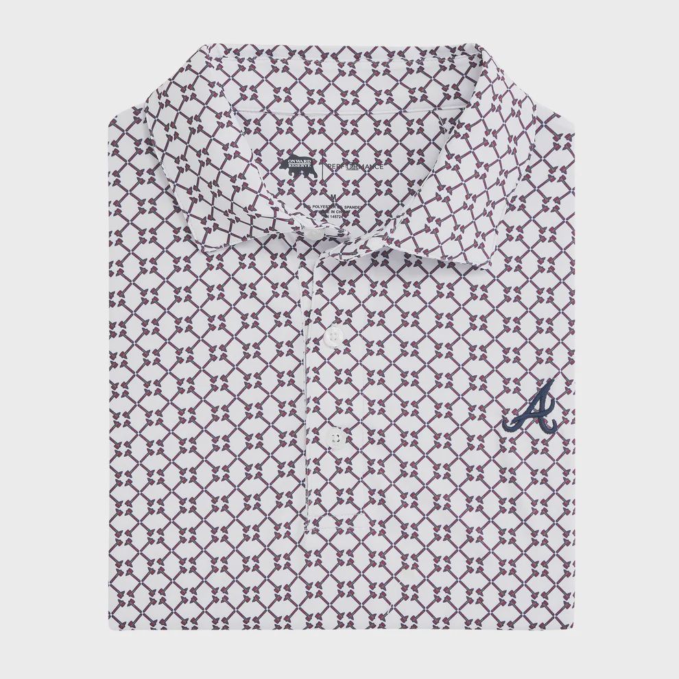Atlanta Braves Tomahawk Printed Performance Polo