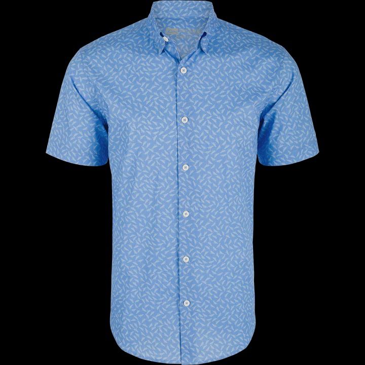 Cotton Lab Short Sleeve Shirt, Color: MBT-Marina Blue Tonal, Size: SML