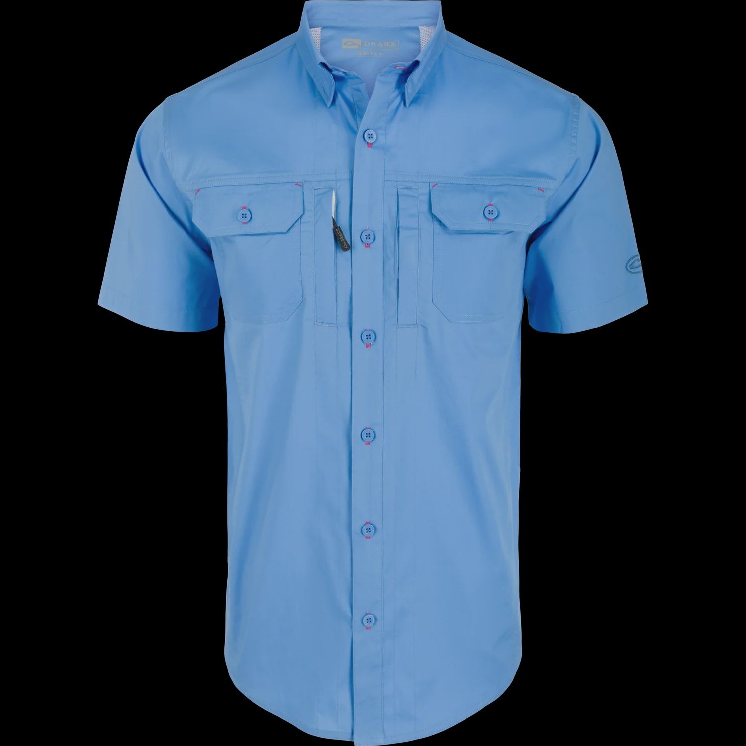 Wingshooter Trey Short Sleeve Shirt - Cotton Solid, Color: MBU-Marina Blue, Size: SML