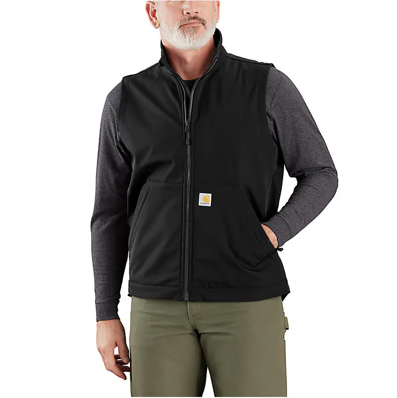 Men's Rain Defender Relaxed Fit Softshell Vest, Color: N04-Black, Length: REG, Size: SML