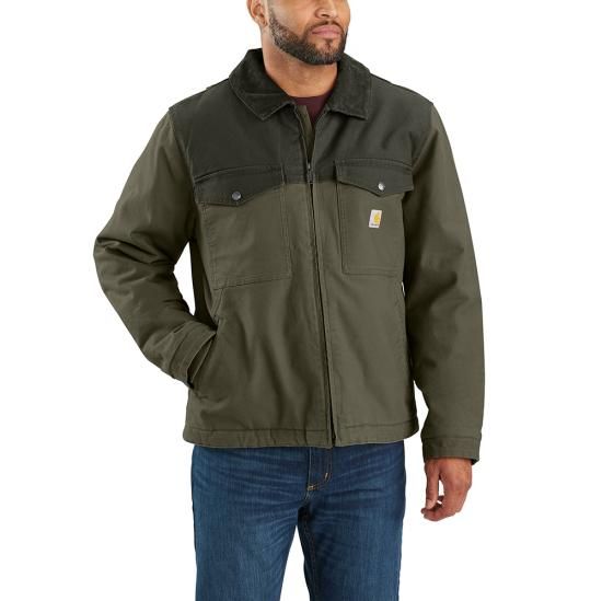 Men's Montana Rugged Flex Duck Relaxed Fit Insulated Jacket - Moss/Olive