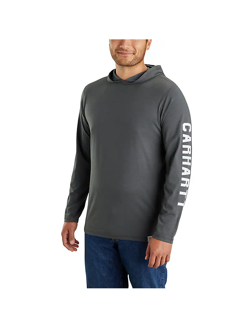 Men's Force Relaxed Fit MW Long Sleeve Graphic T-Shirt TK6654, Color: CRH-Carbon Heather, Length: REG, Size: SML
