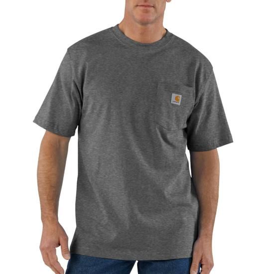 Men's Loose Fit Workwear T-Shirt, Color: CRH-Carbon Heather, Length: REG, Size: SML