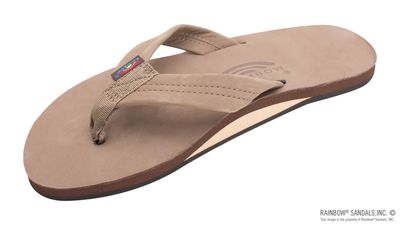 Women's Single Layer Premier Leather Wide Strap Sandal - Dark Brown