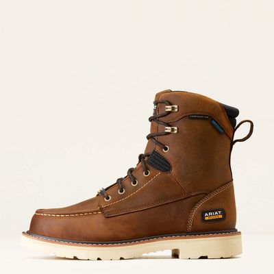 Men's 8" Rebar Lift H2O Composite Toe Distressed Brown