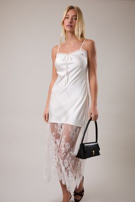 Slipping Away Lace Detail Midi Dress