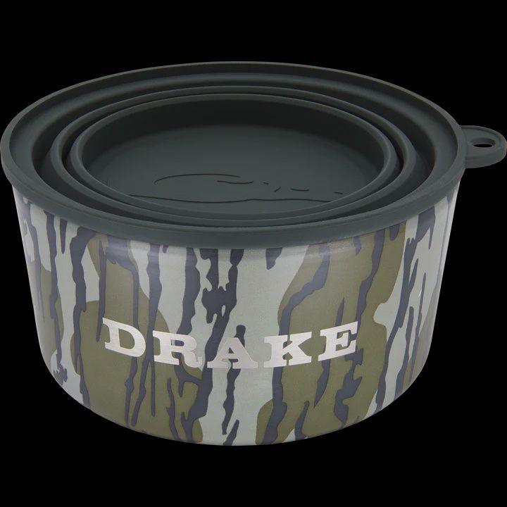 Team Gun Dog Insulated Stainless Steel Dog Bowl with Lid, Color: Bottomland
