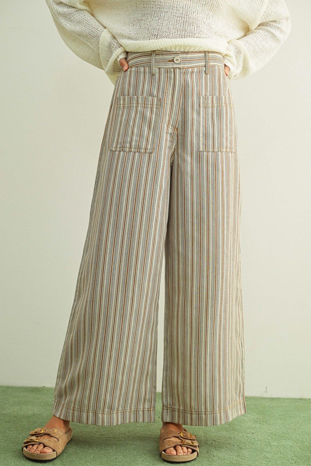 The Gina Striped Wide Leg Pants