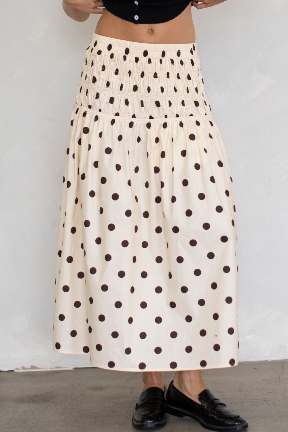 Last Chance Polka Dot Midi Skirt