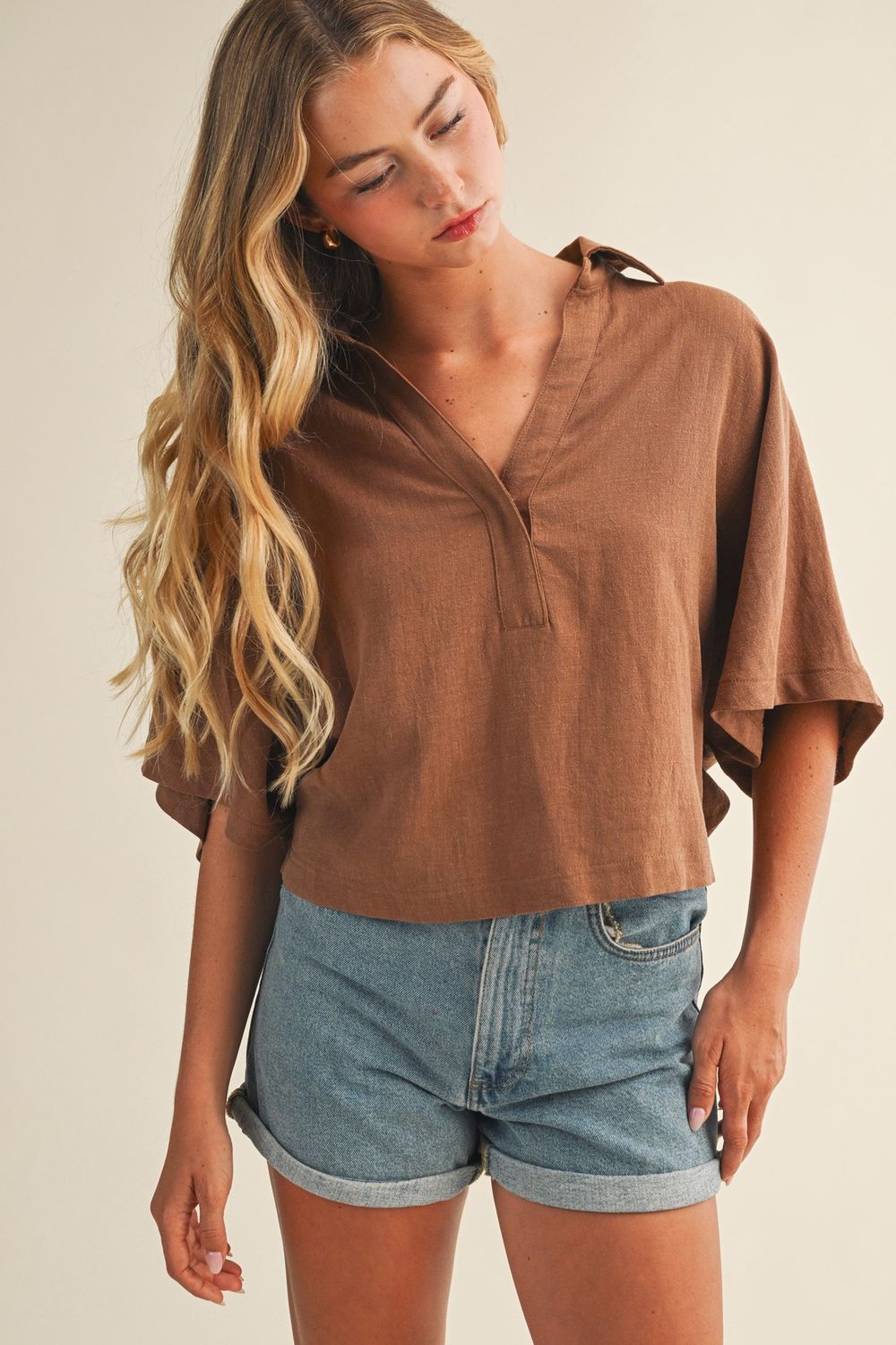 Oversized Popover Short Sleeve Top