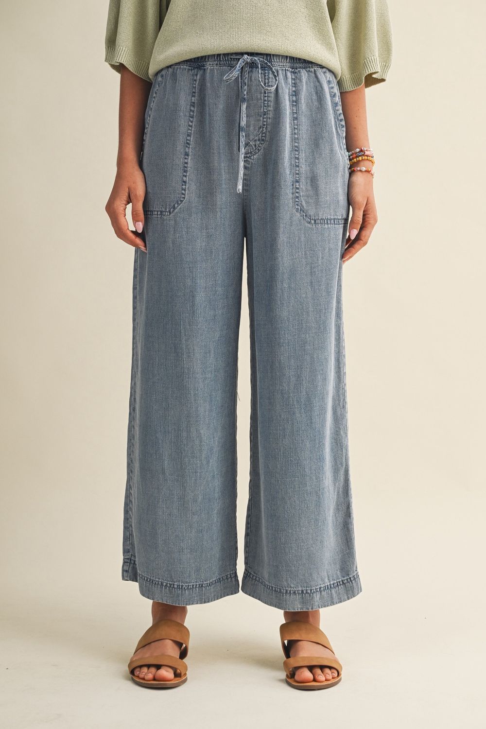 Drawstring Straight Leg Pants