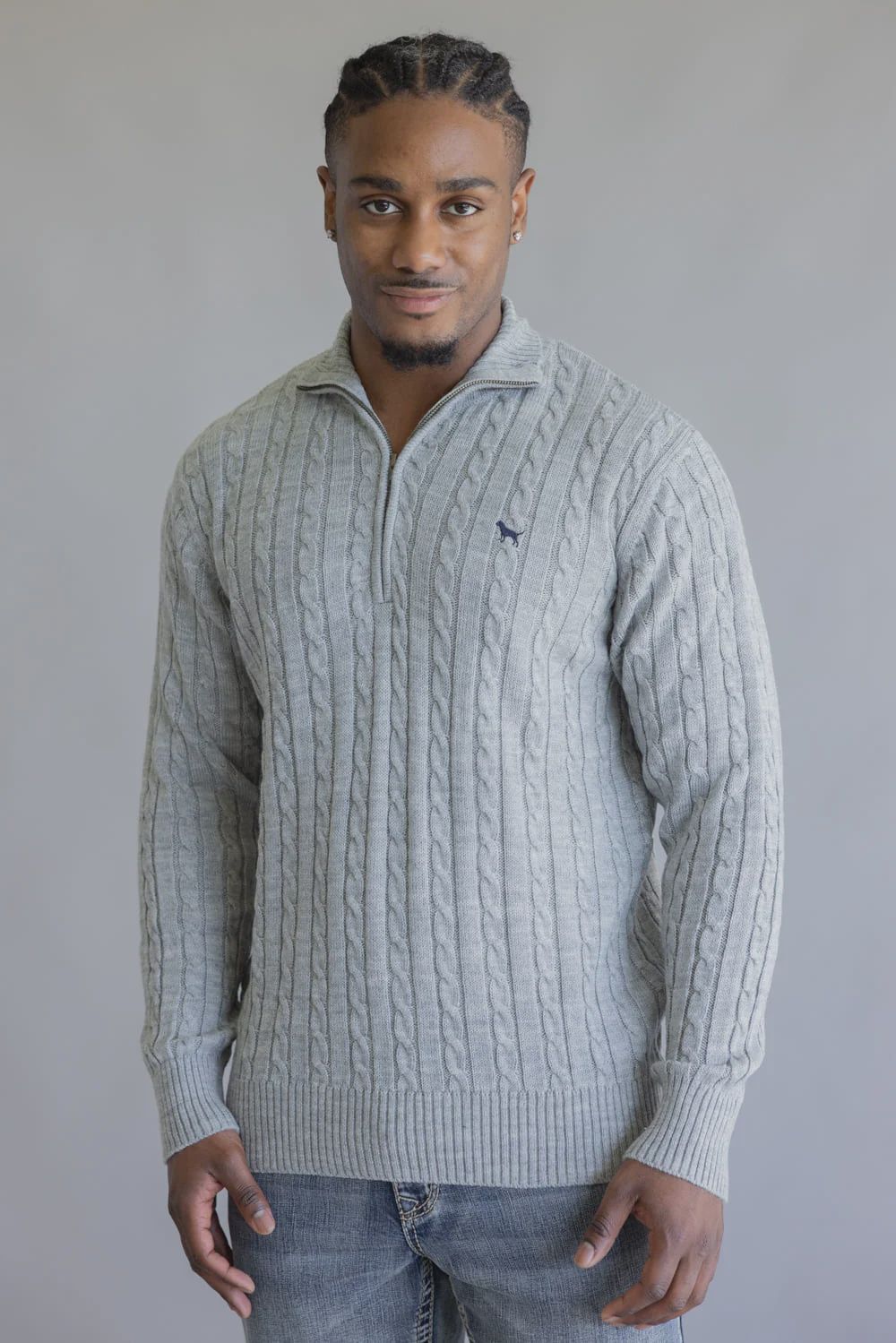 Men's Grayson 1/4 Zip Sweater, Color: Grey, Size: SML