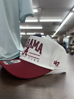 ALABAMA CRIMSON TIDE WHITE ROSCOE ROPE TT 47 HITCH HAT