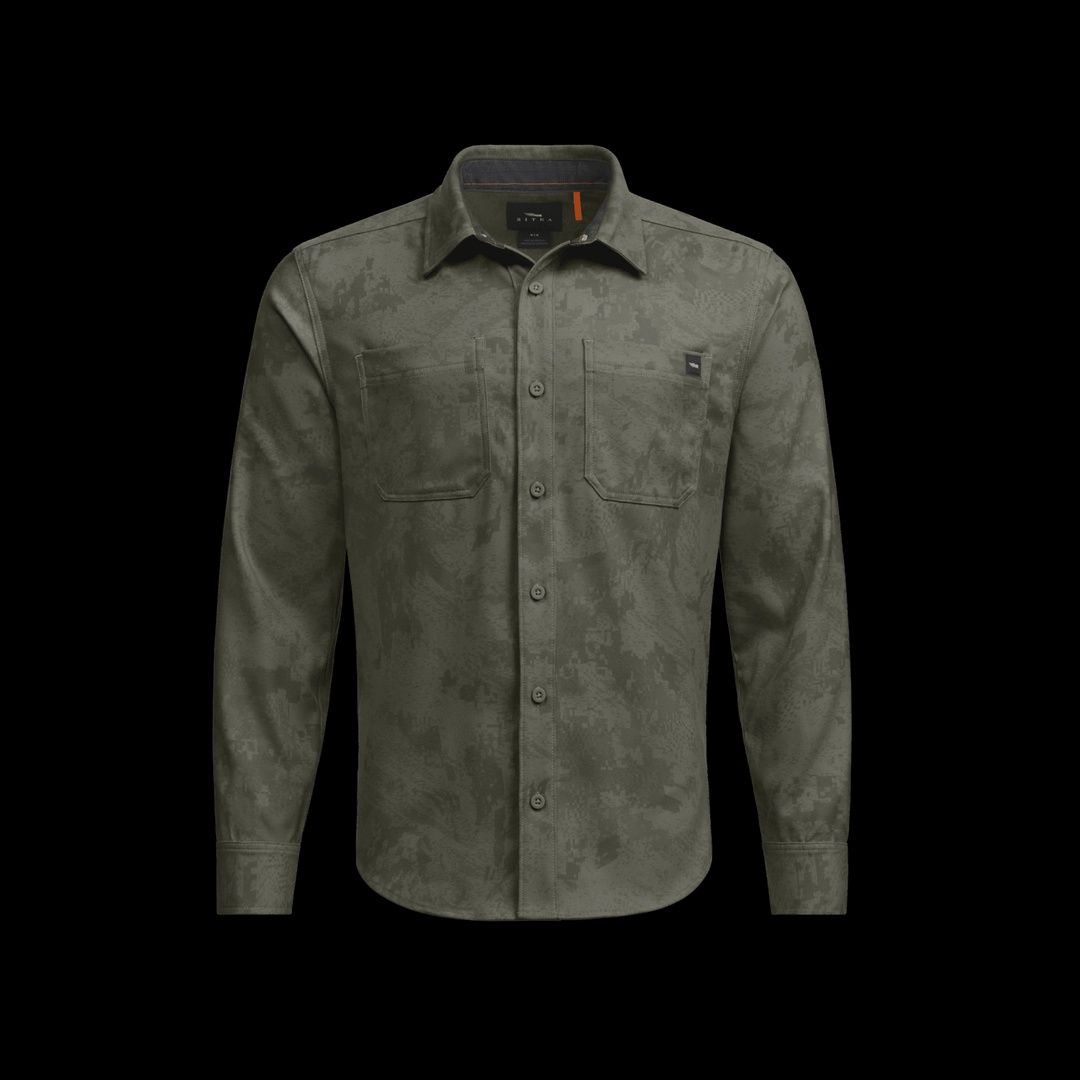 Bridger Camo Long Sleeve Flannel, Color: Hemlock Green Camo, Size: MED
