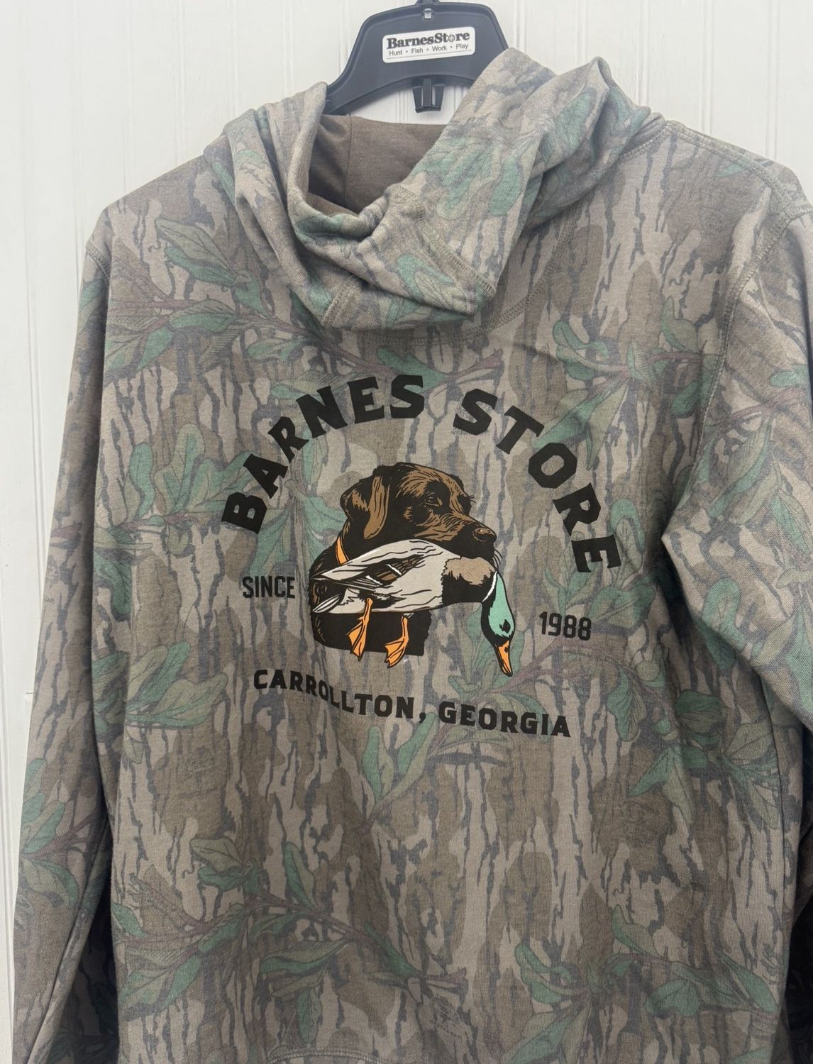 Chocolate Lab &amp; Mallard Mossy Oak Hoodie, Color: Greenleaf, Size: SML