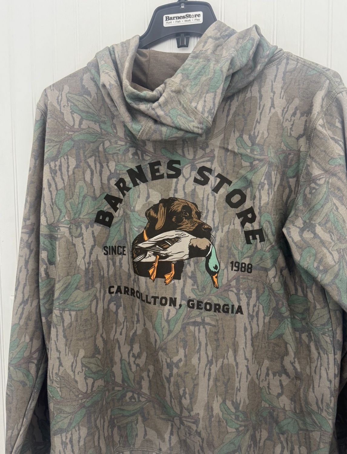 Chocolate Lab &amp; Mallard Mossy Oak Hoodie, Color: Greenleaf, Size: SML