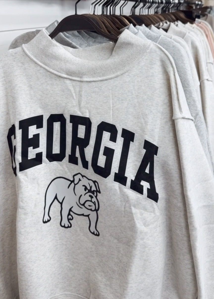 Georgia Mascot Mock Neck Pullover