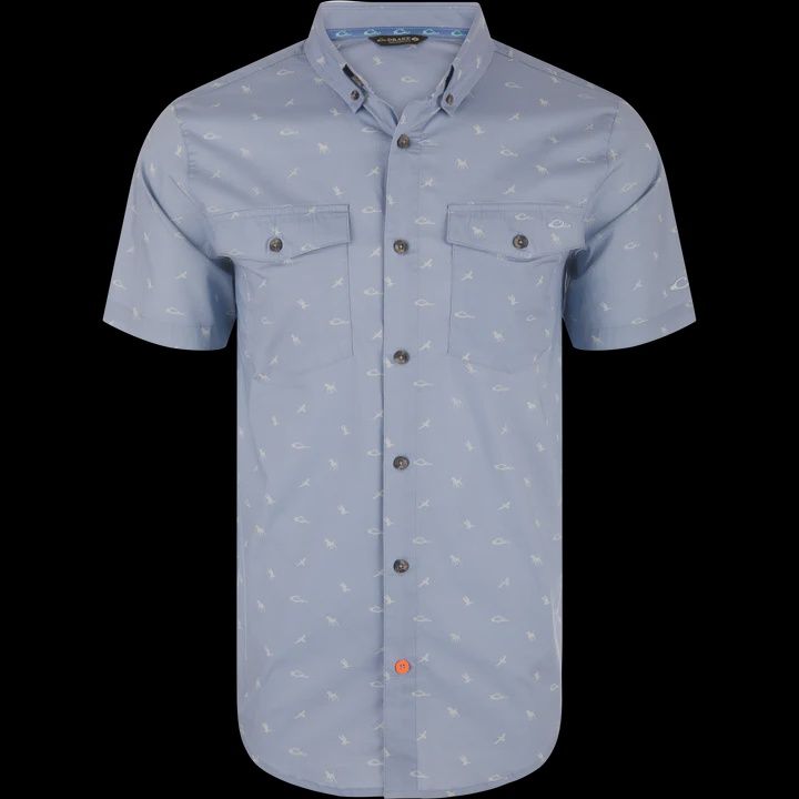 Cotton SS DDD Print Shirt - Rain Washed