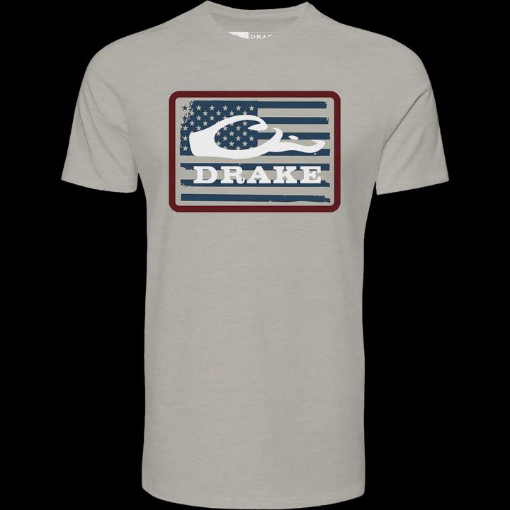 Americana Drake Patch Short Sleeve Tee - Cobblestone Light Heather