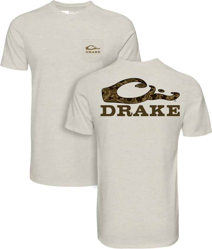 Drake Stacked Logo Old School SS Tee - Coconut Milk