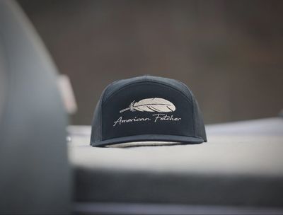 The Feather 7 Panel Hat - Black