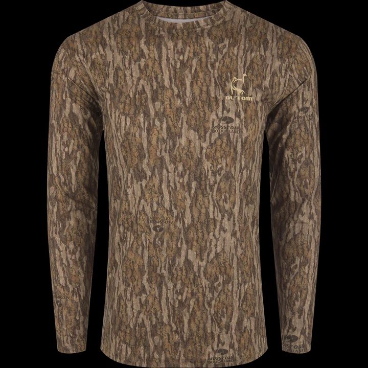 Performance Crew Camo Print Long Sleeve Shirt - Bottomland