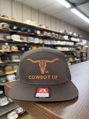 Longhorn Skull 7 Panel Hat - Brown
