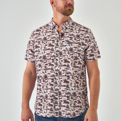 Performance Short Sleeve Button Up - Brush Country