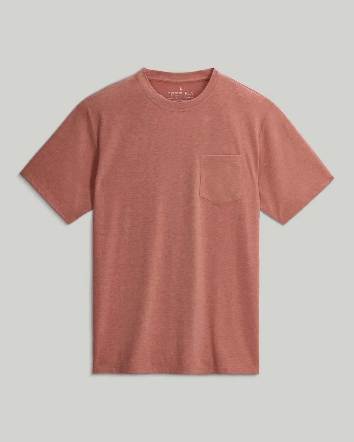 Men's Bamboo Flex Pocket Tee - Heather Red Clay