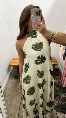 Island Time Halter Maxi Dress- Cream