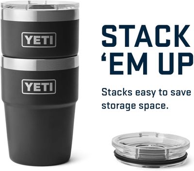 Rambler 16 oz Stackable Cup W/ MS Lid- Black