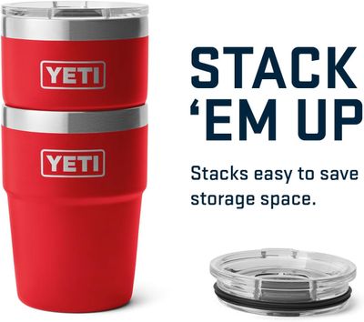 Rambler 16oz Stackable Cup W/ MS Lid- Rescue Red